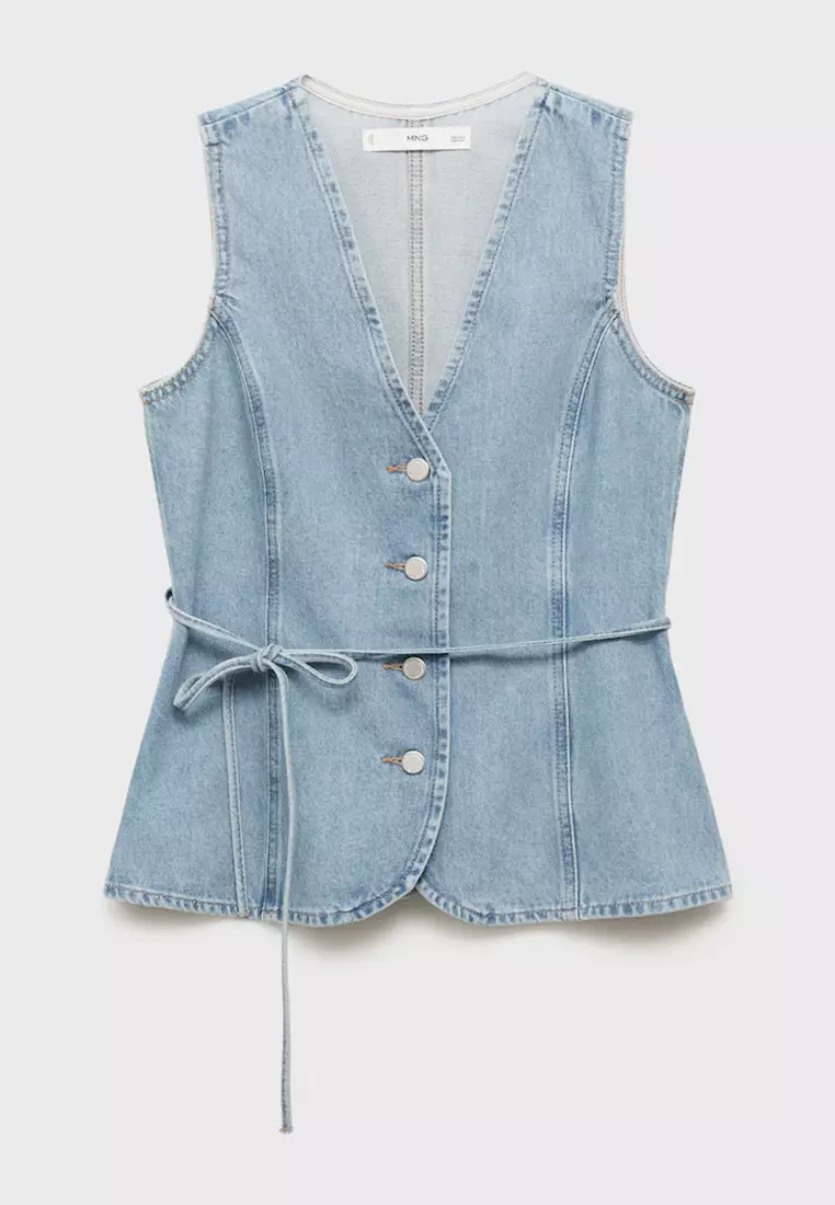 Buttoned Denim Gilet