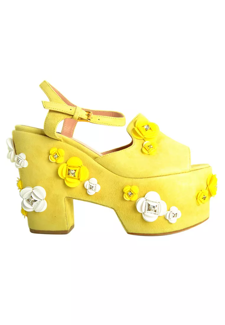 Discount on Moschino  shoes - SKU: Moschino Floral Women's Heels In Yellow