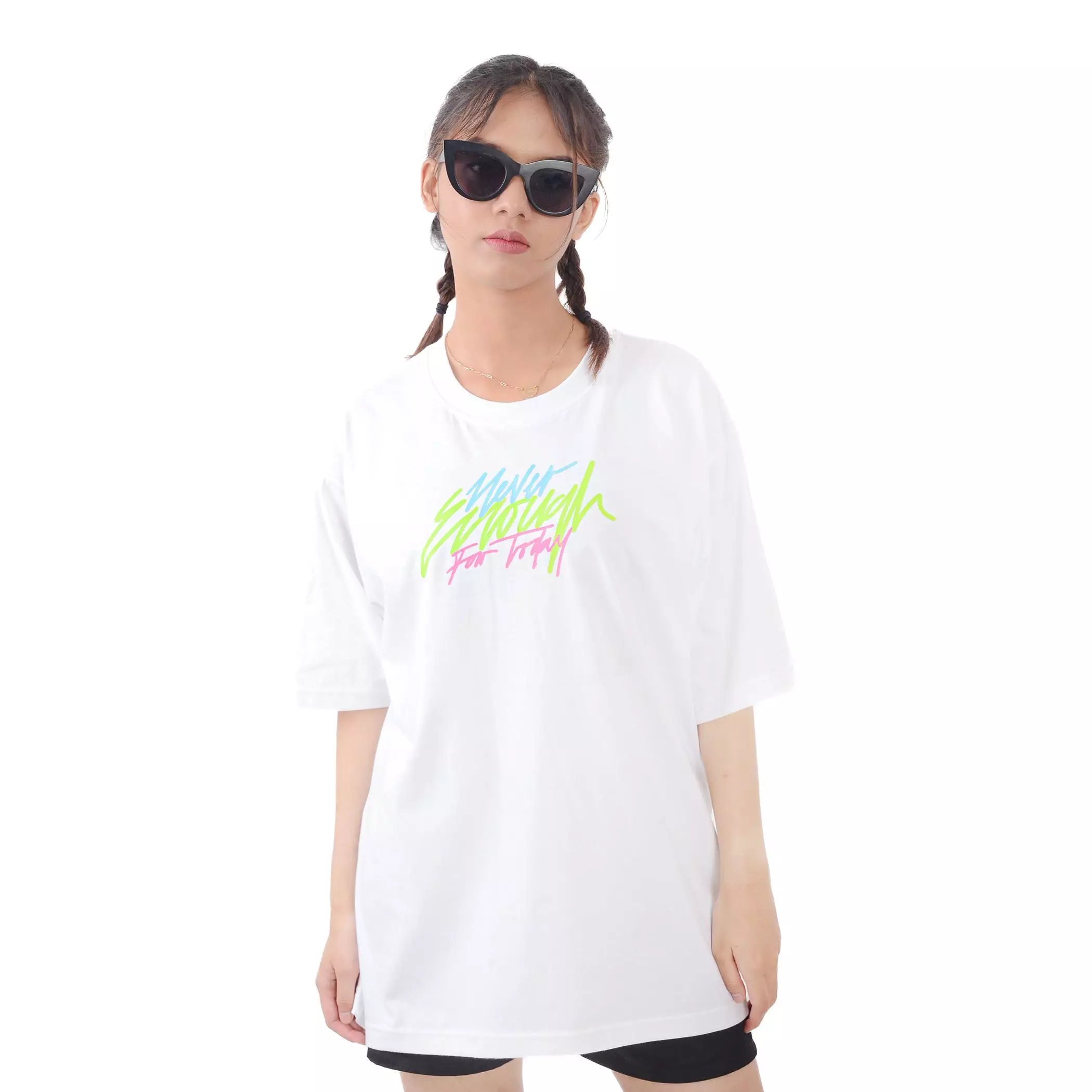 Enough For Today - T-Shirt Kaos Oversize Never Today White