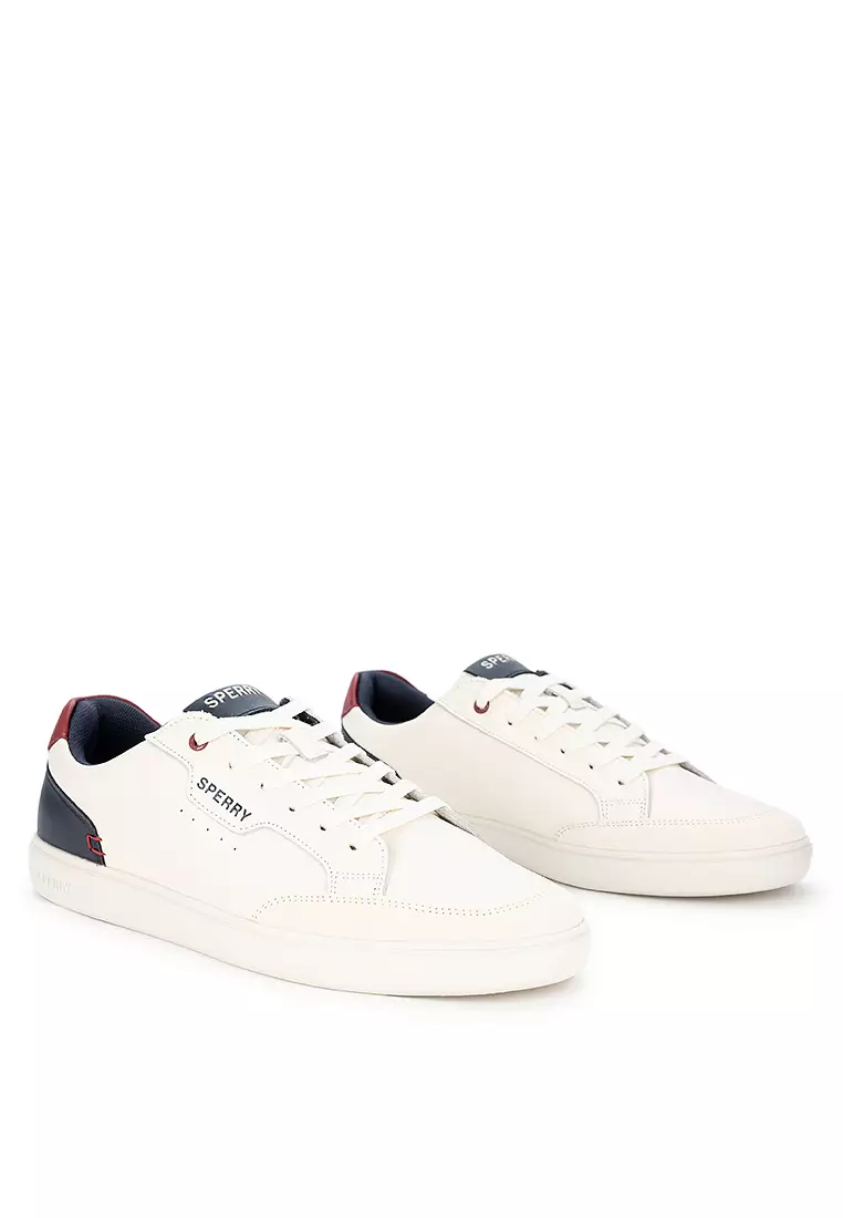 Men's Crew 90 Leather Sneakers Off White Navy Red
