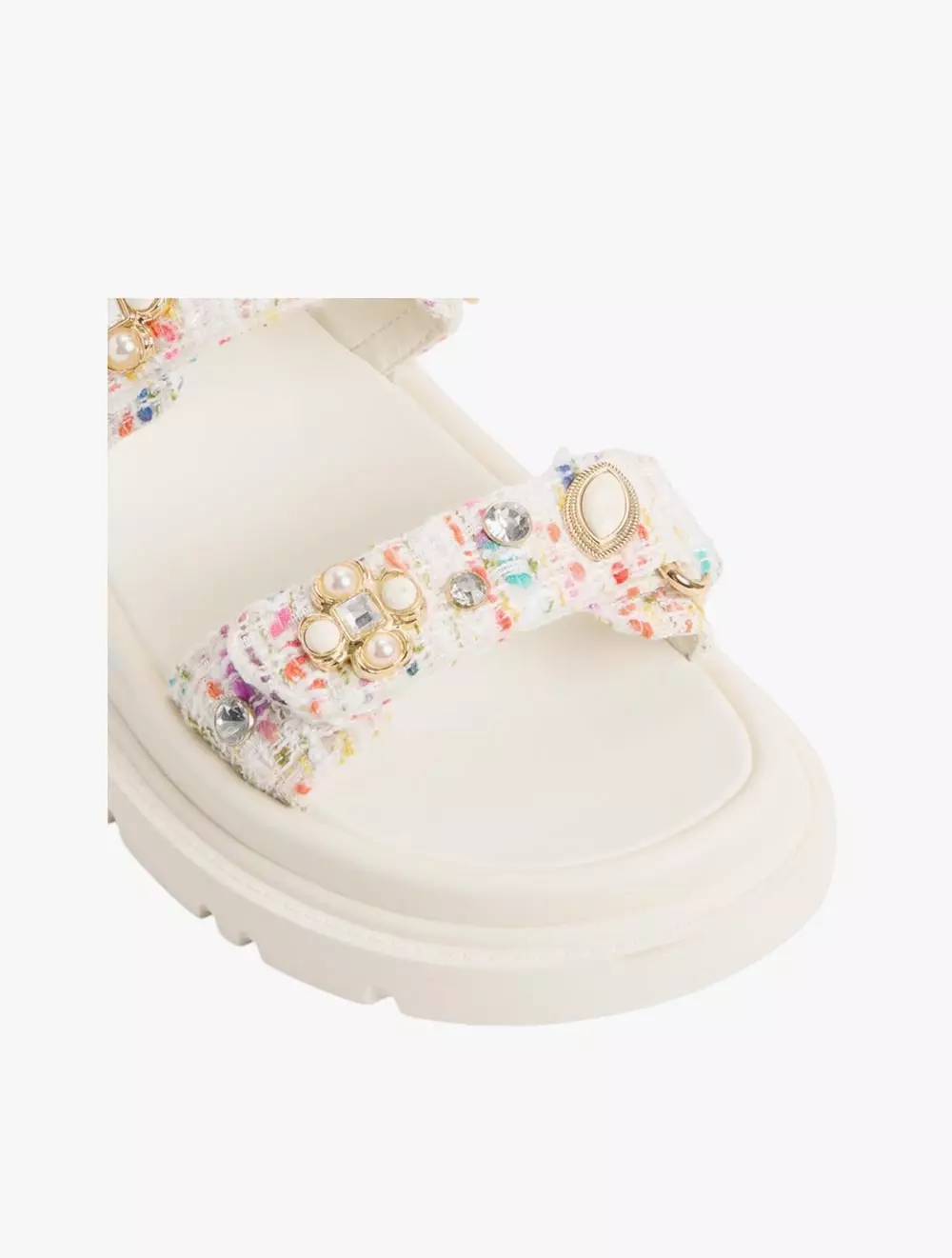 Aldo Gemima Women's Footbed Sandals - White/Multi