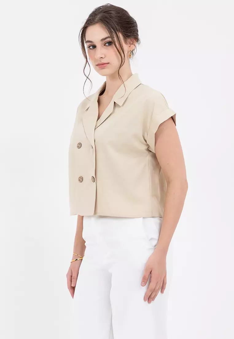 DRAKEN Double-breasted Cropped Top