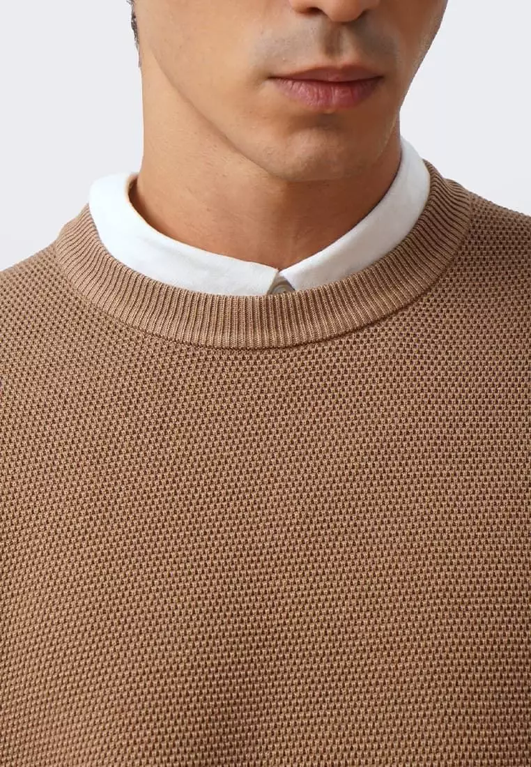 Men's Textured Pullover Sweater