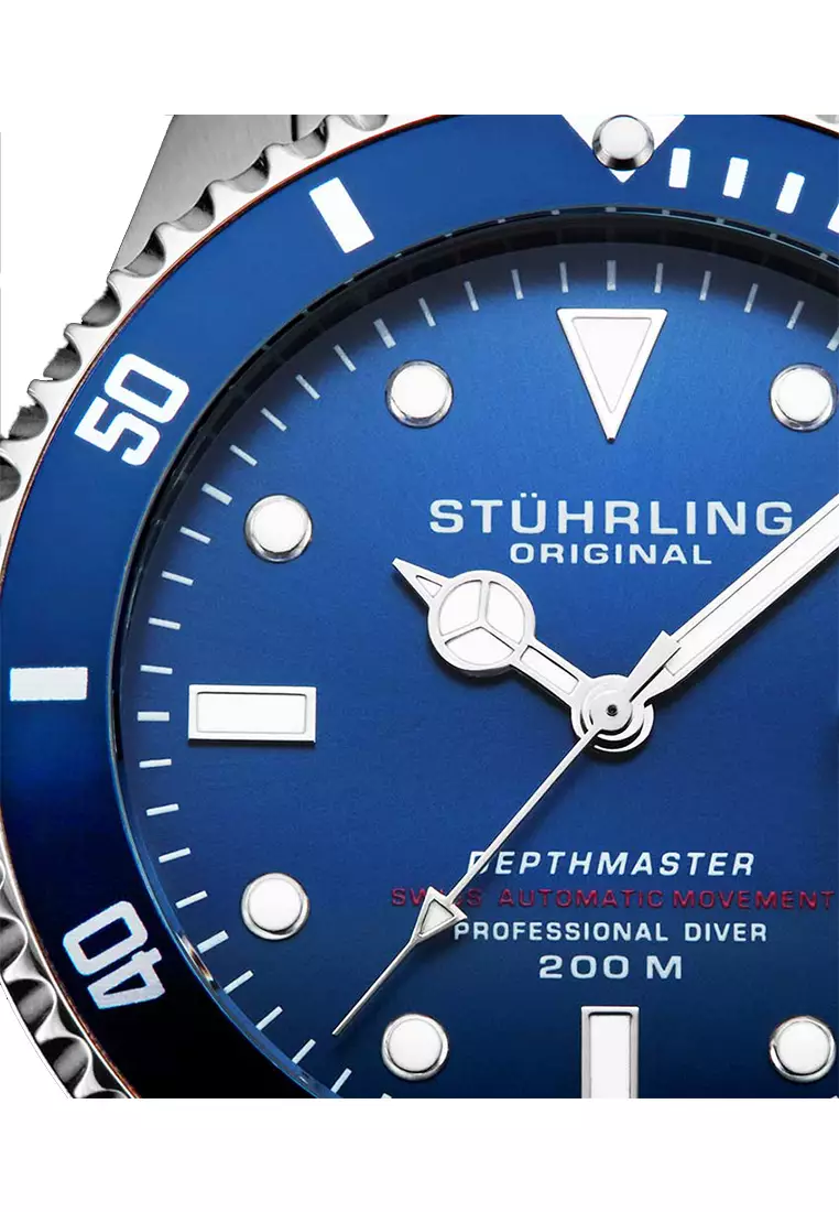 Stuhrling Original Depthmaster 883-02 Jam Tangan Pria Automatic Diver Analog