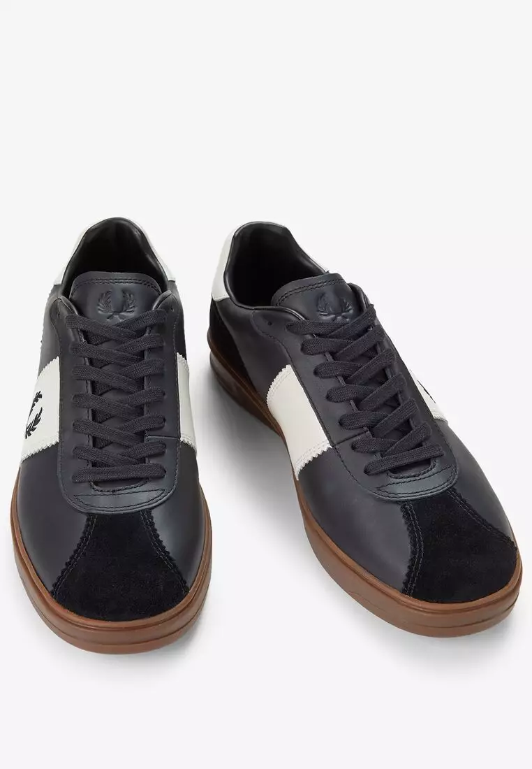 ◆FRED PERRY◆ B4 Leather Suede 220 SFPM2519314220 SFPM25193 Fred Perry B4 leather and suede sneakers in black | ASOS