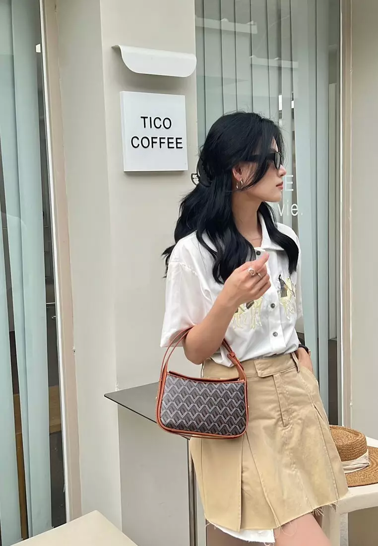 EMO - Dog Tooth side trunk Bag- Brown