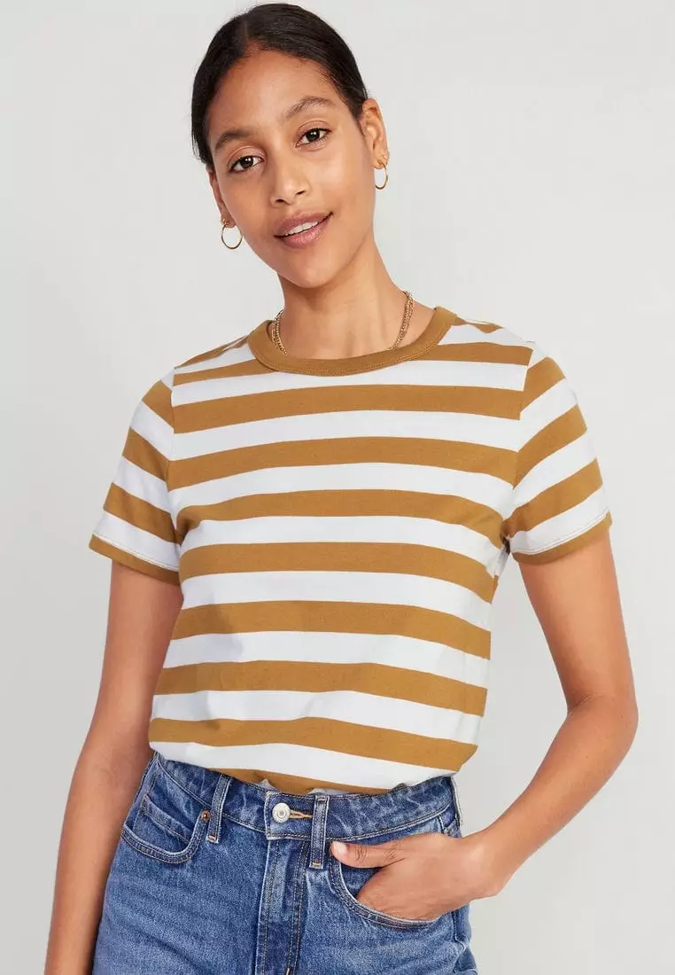 navy and white striped t shirt women's