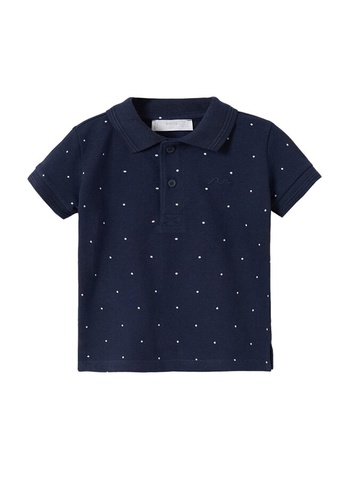 MANGO BABY blue Printed Cotton Polo Shirt 0121FKAE466DE3GS_1