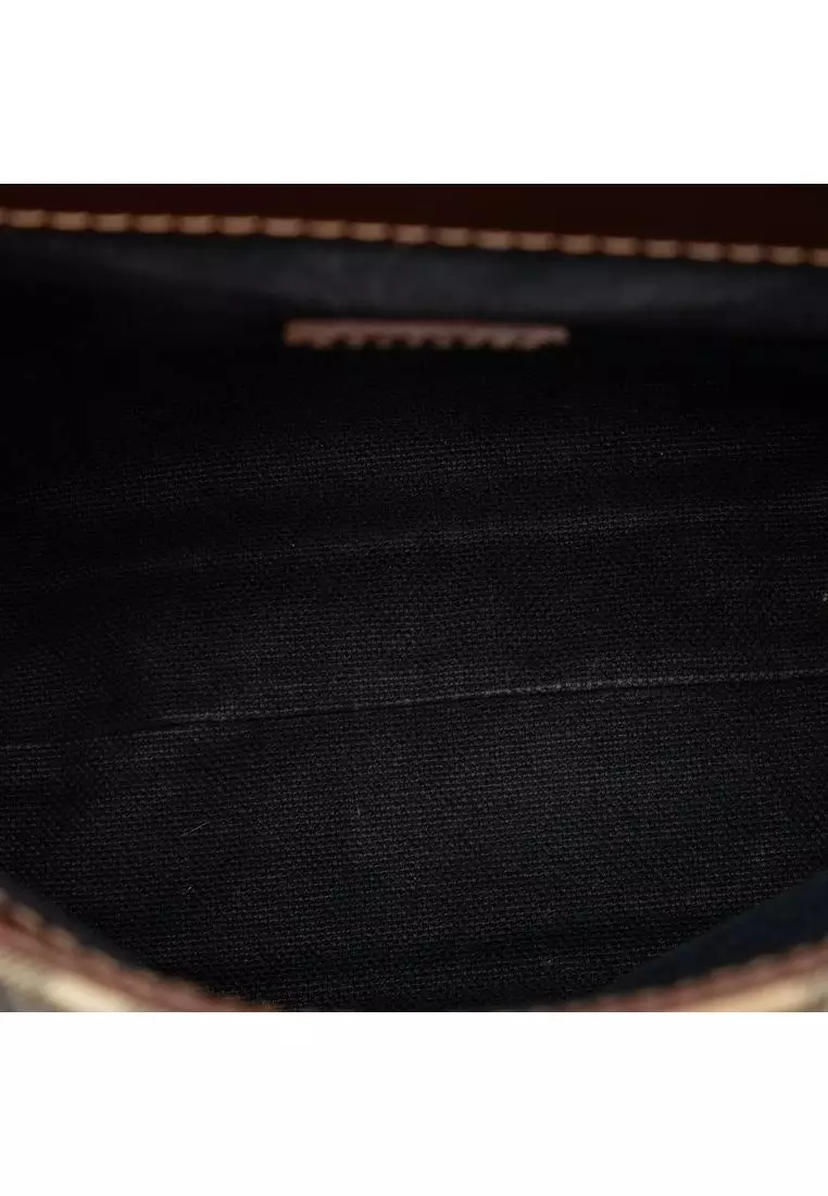 Pre-Loved Burberry Haymarket Check Coated Canvas Flap Crossbody