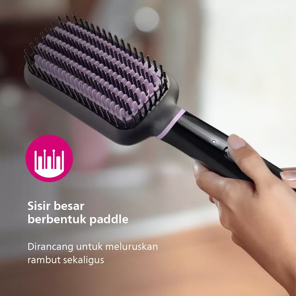 Philips Heated Straightening BHH880/00 Pelurus Rambut Natural