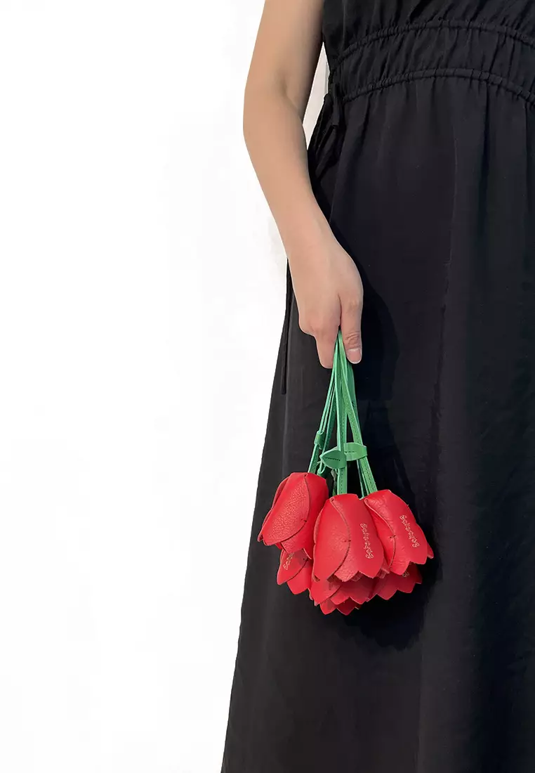 [Online Exclusive] Flower Key-ring Bag Charm - Tulip Red