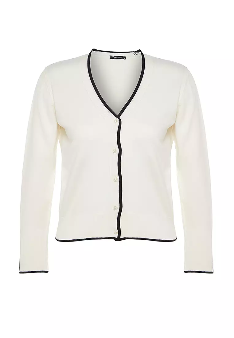 White v sale neck cardigan