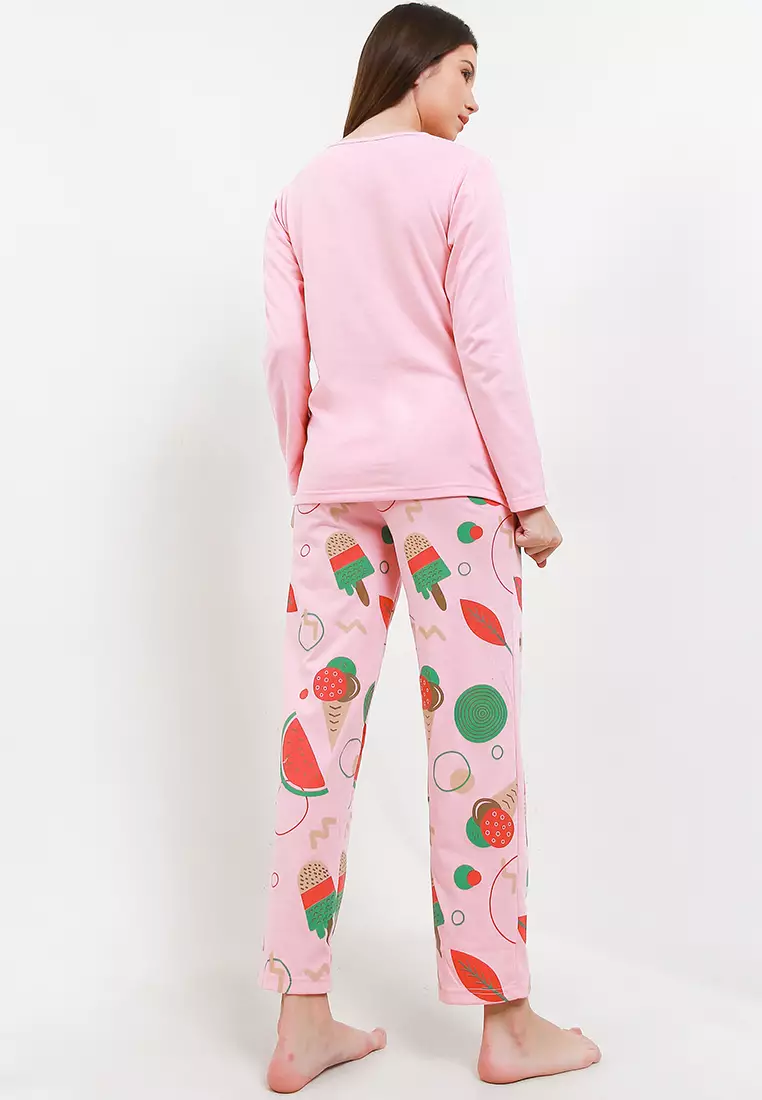 Pyjama Baju Tidur Long Sleeve Long Pants Sleepwear