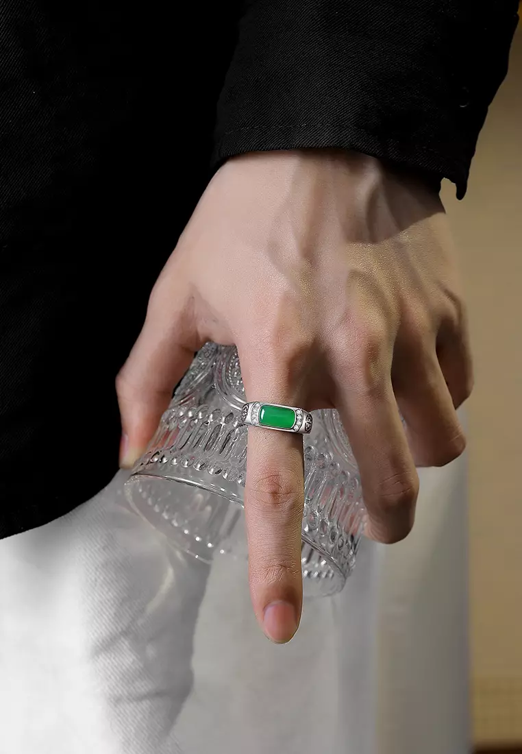 Cincin Pria Perhiasan Zircon 5A Original Free Size Anti Luntur Fashion Cincin Cowok COD