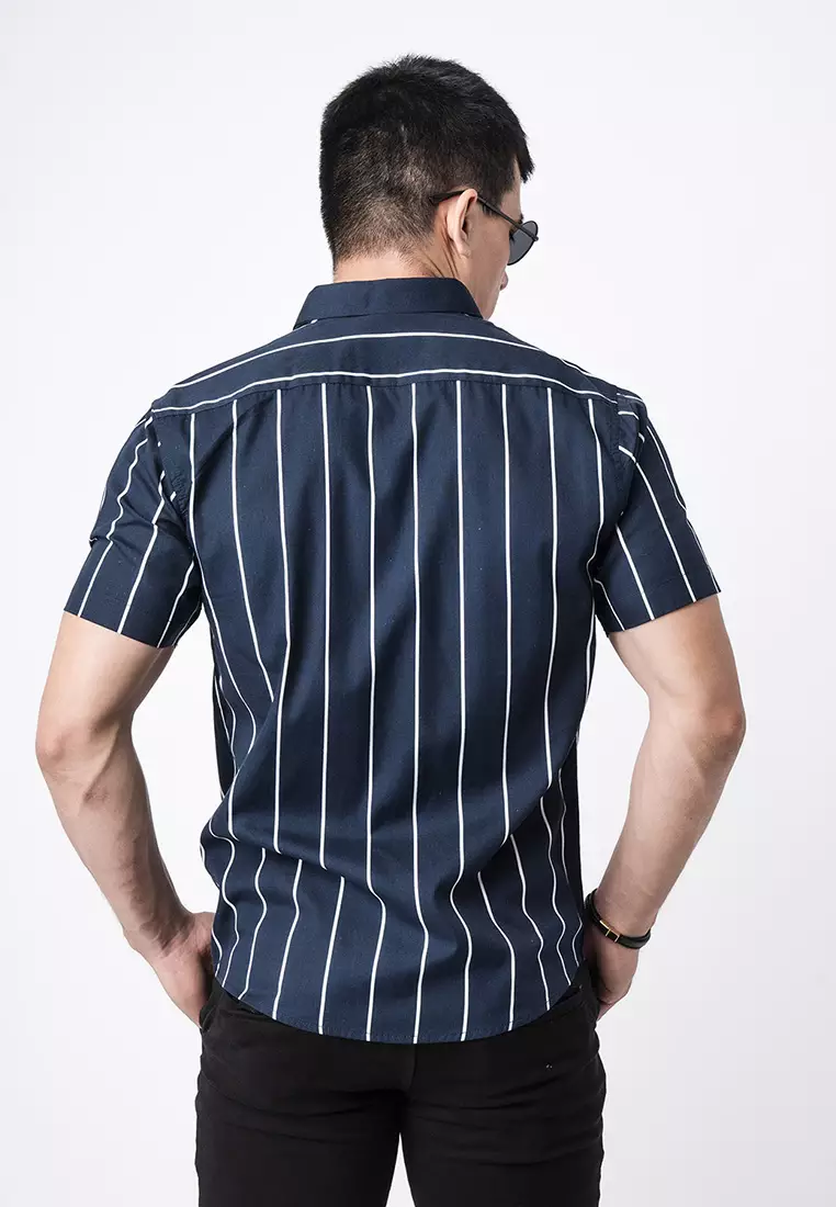Vicente Stripe Navy SS