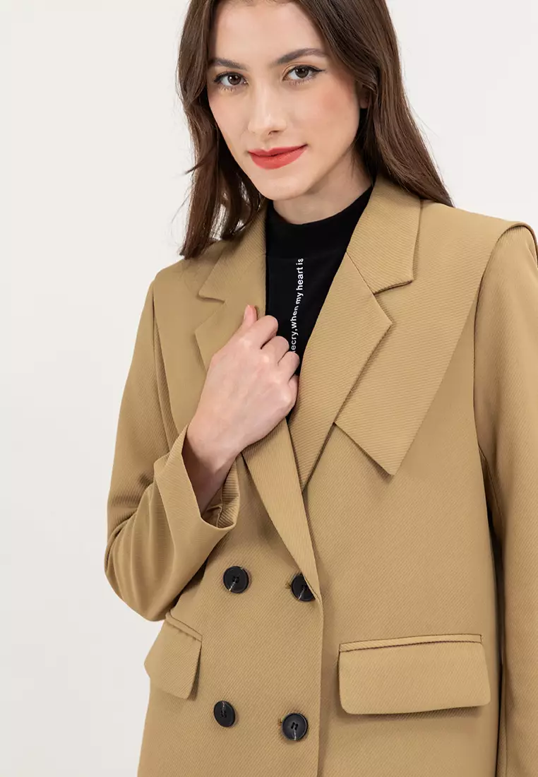 Double Breasted Coat with Removable Layer