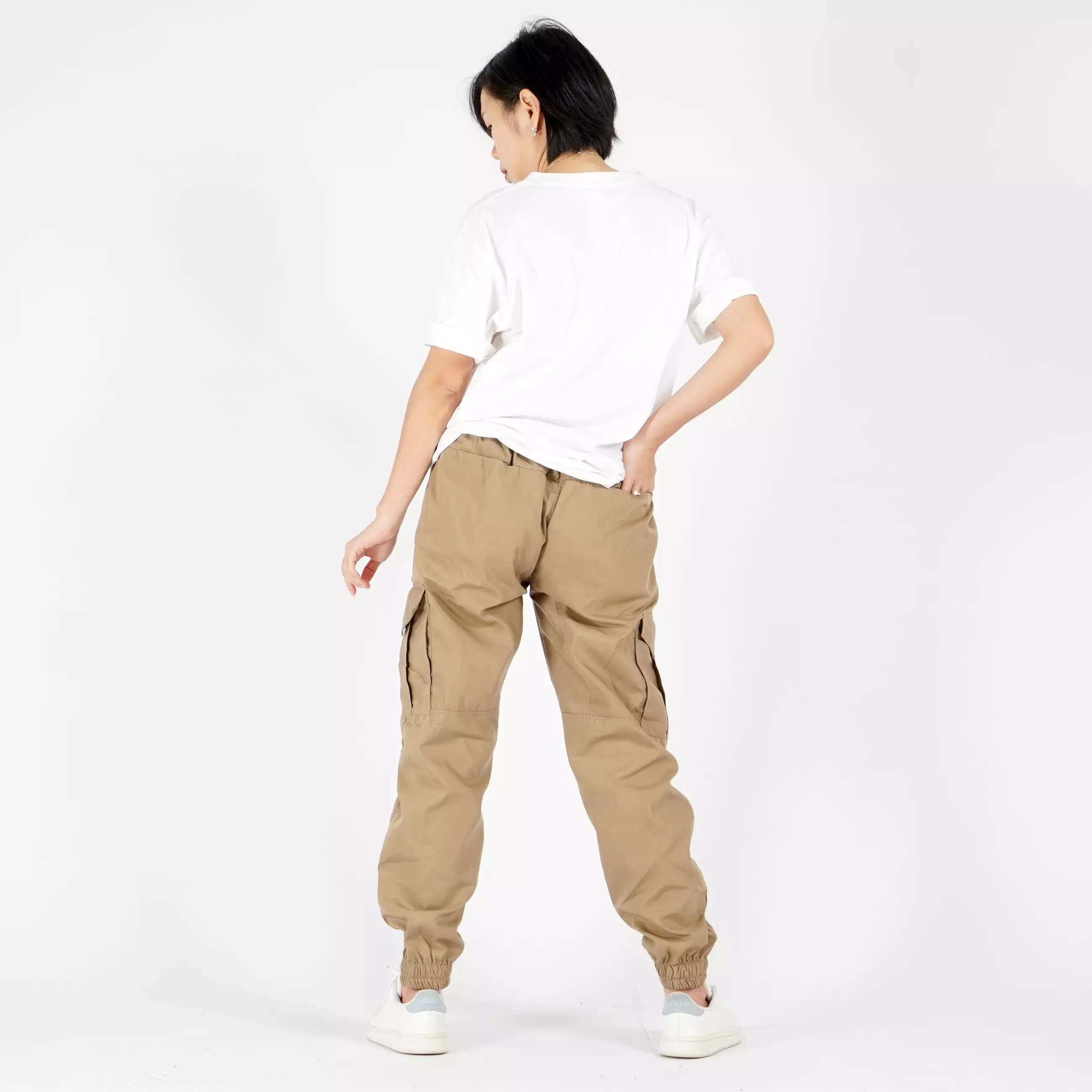  DIVA Celana Cargo Wanita Cargo Jogger Pants Wanita - KREM