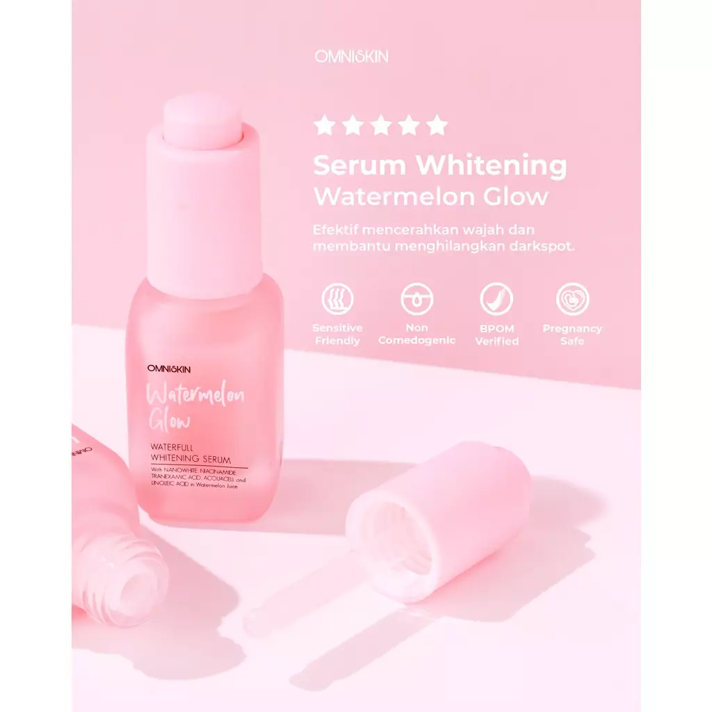 OMNISKIN WATERMELON GLOW WATERFULL WHITENING SERUM 20ML