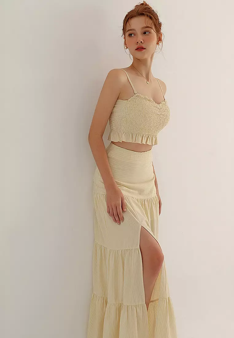 Buy AIR SPACE Striped Ruffle Padded Cami Top 2025 Online | ZALORA