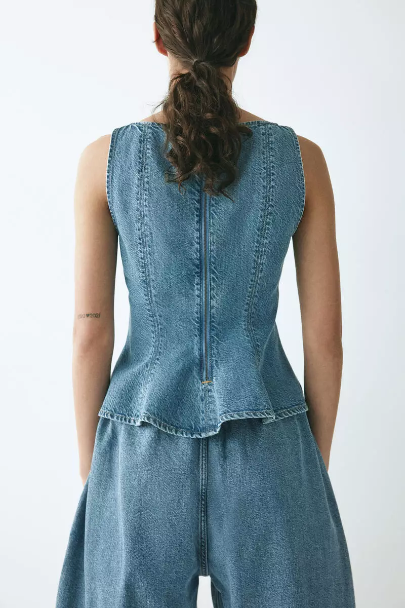 Denim peplum top