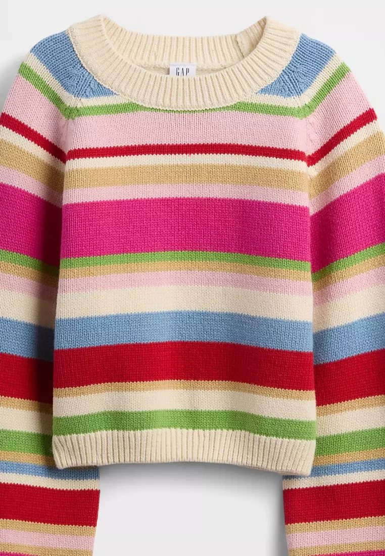 November Fashion Multi Stripe Crew Neck Sweater