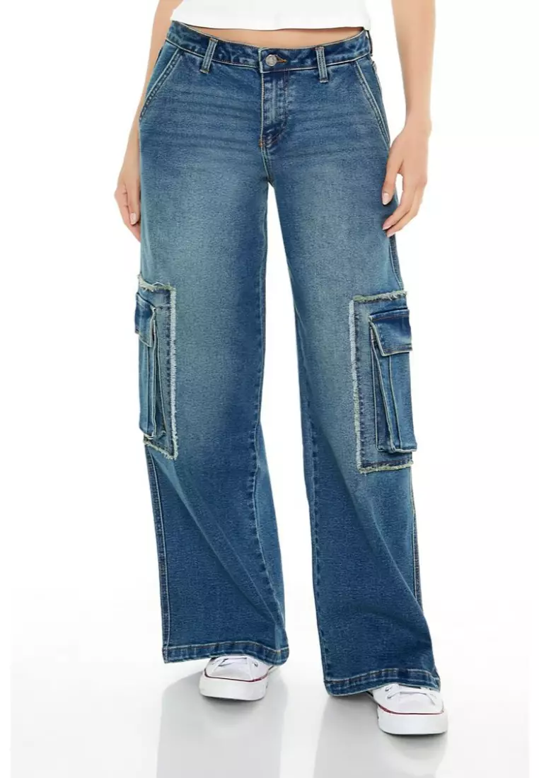 Forever 21 wide leg denim pants top