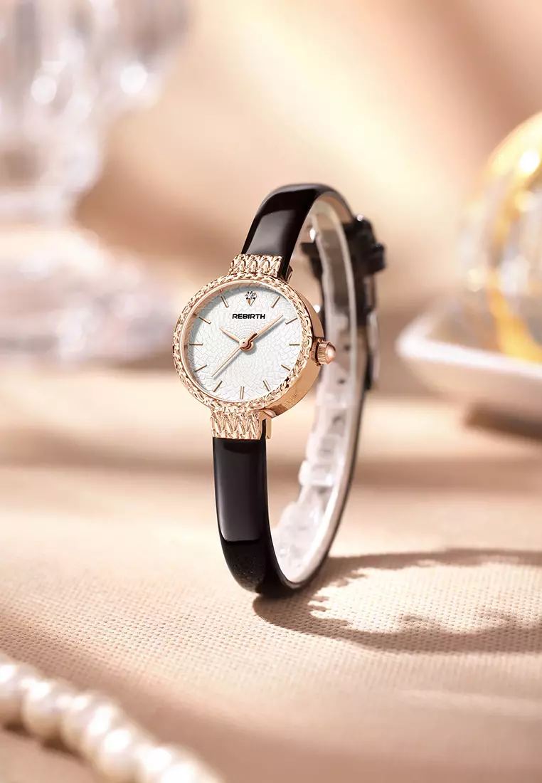 Jam Tangan Wanita Korea Original Anti Air Kuarsa Tali Kulit Jam Wanita Kecil Jam Tangan Cewek rosewhite