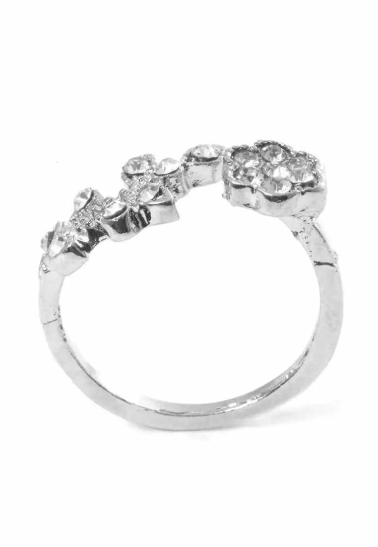Ring Flower Perhiasan Aksesoris Wanita Casual - Silver