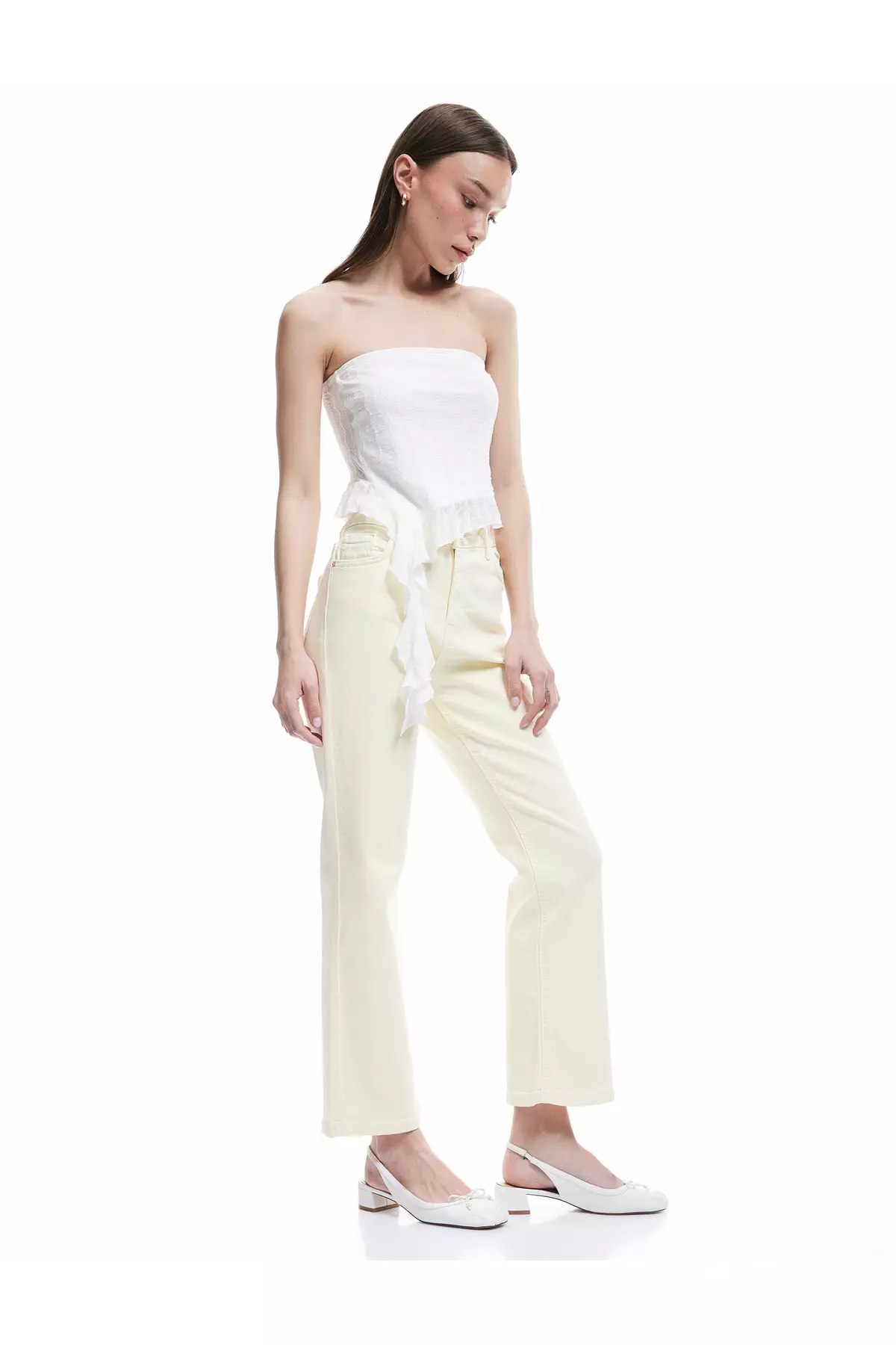 Cotton Buttoned Pocket Slim Fit High Waist Flared Jeans - Flare Jeans