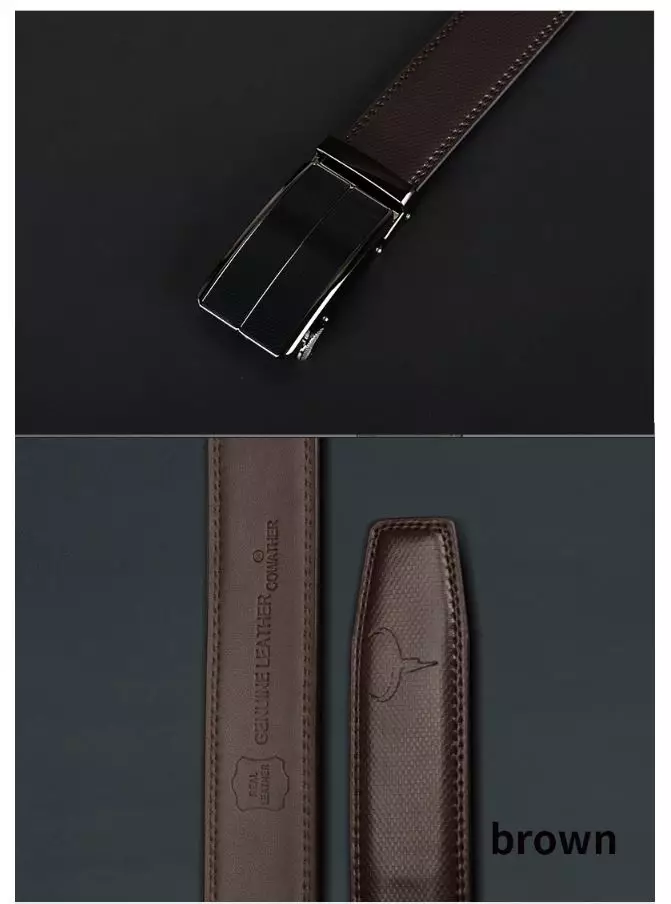 Cowather Ikat pinggang Pria Kulit Sapi Asli CZ070 - BROWN