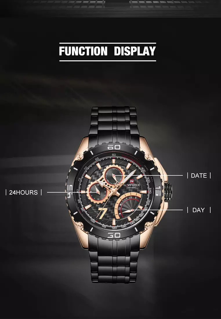 Naviforce - Jam Tangan Pria - Brown - Zinc Alloy - NF9183