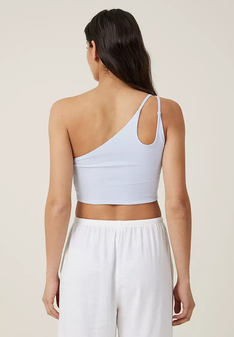Belle One Shoulder Gathered Crop Top
