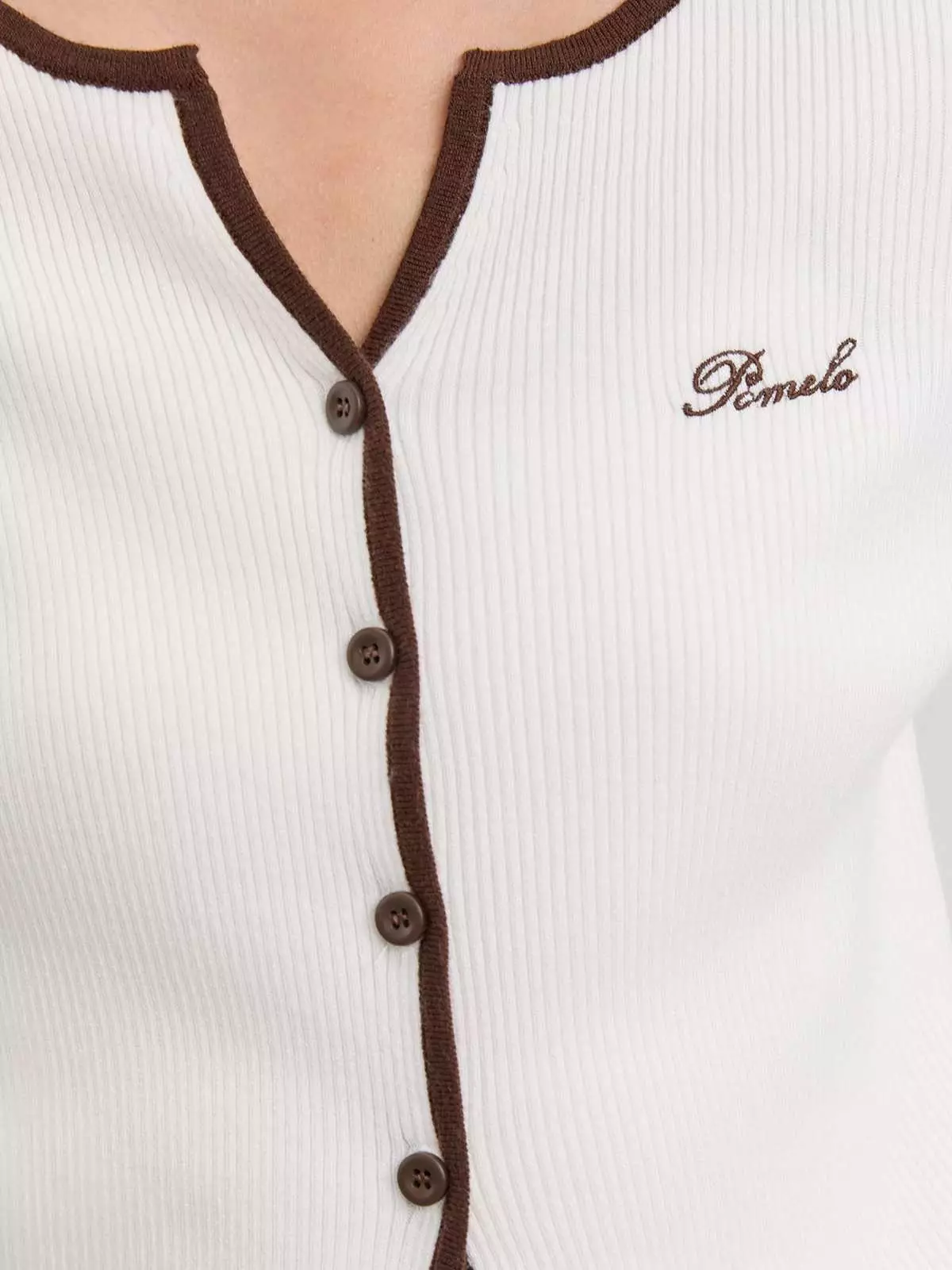 Pomelo - Cardigan Wanita - Faux Layer Knit Cardigan - Ivory