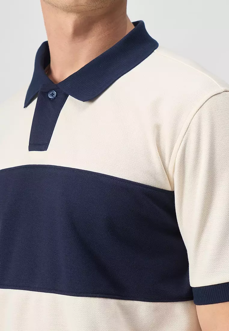 Color Block Pique Polo Shirt