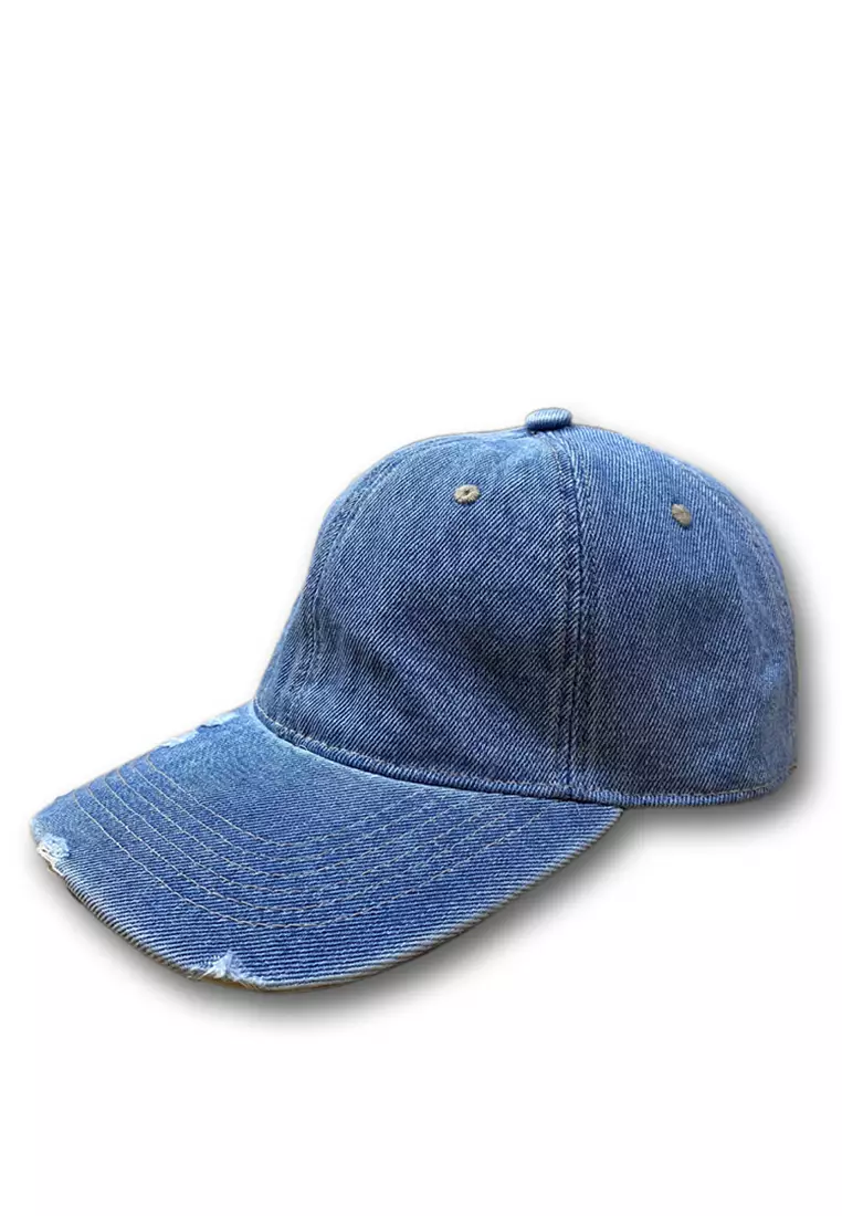 Topi Baseball Denim Ripped 1035