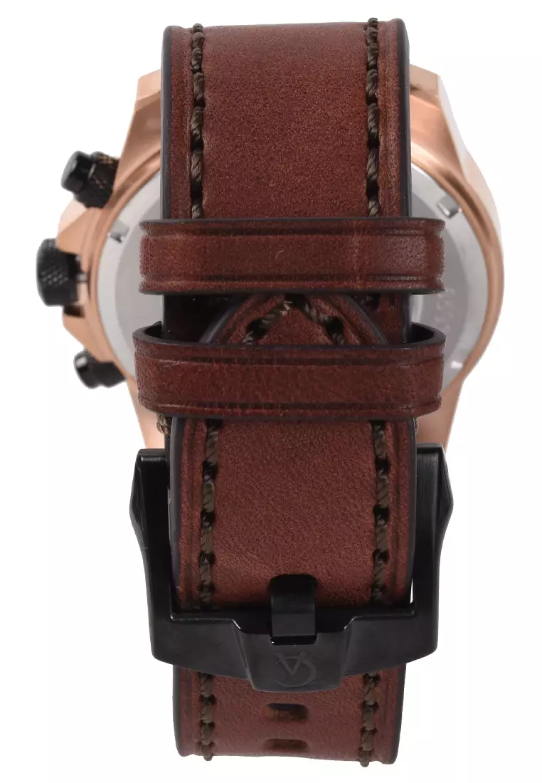 Alexandre Christie 6593 MCLBRBA - Jam Tangan Pria - Rosegold - Brown Leather Strap