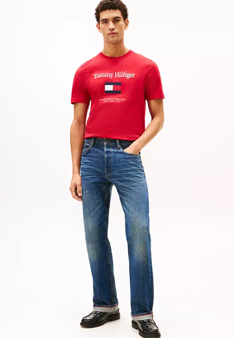 Tommy 刺繡旗幟 T恤 - TH Mainline