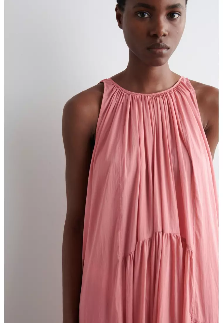 GATHERED HALTERNECK MAXI DRESS