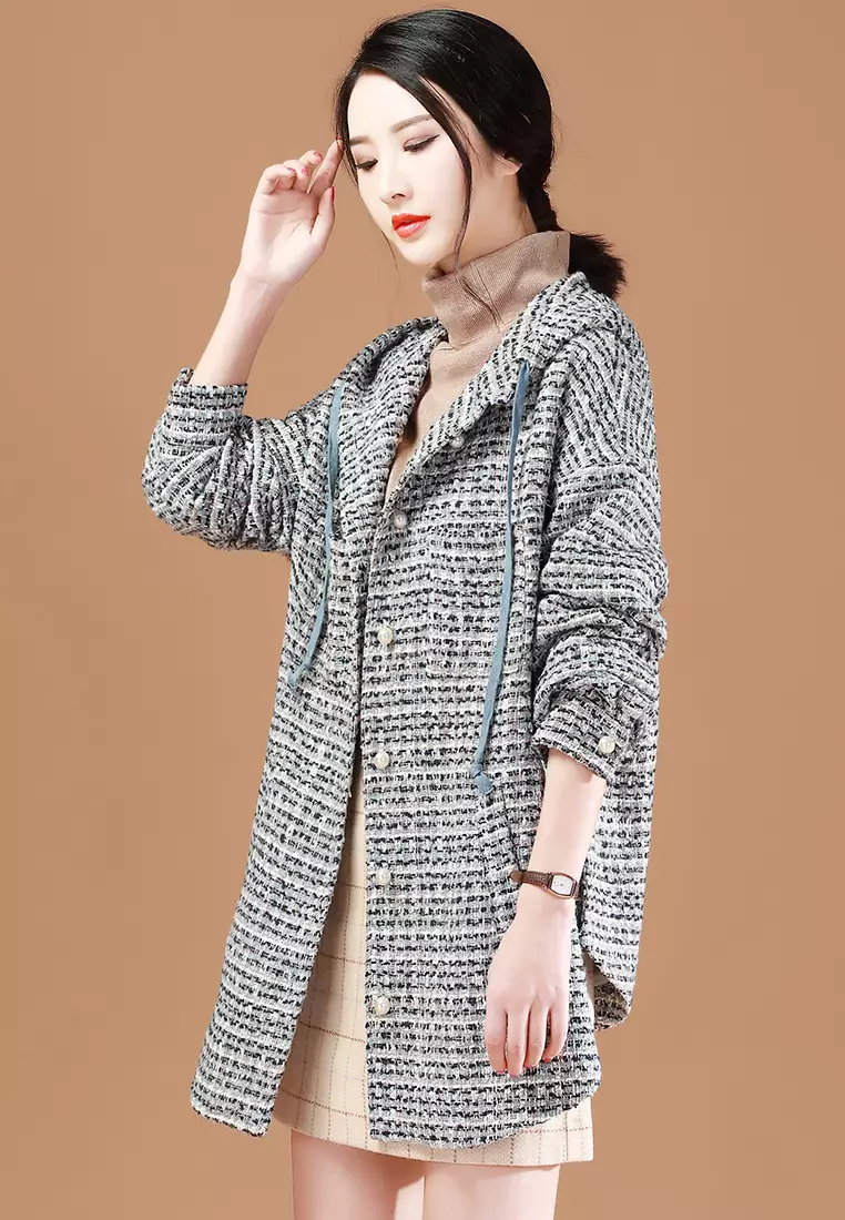 Buy A IN GIRLS Fashion Tweed Warm Woolen Coat 2024 Online ZALORA