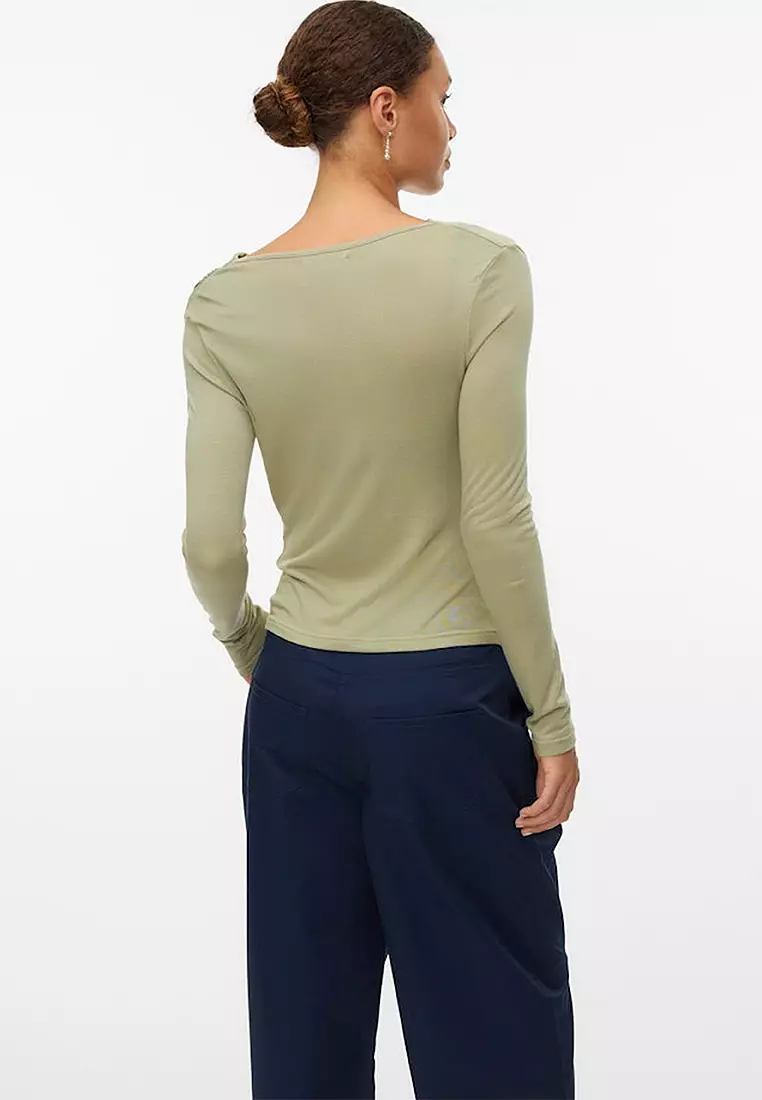 Long Sleeves Cowl Neck Top