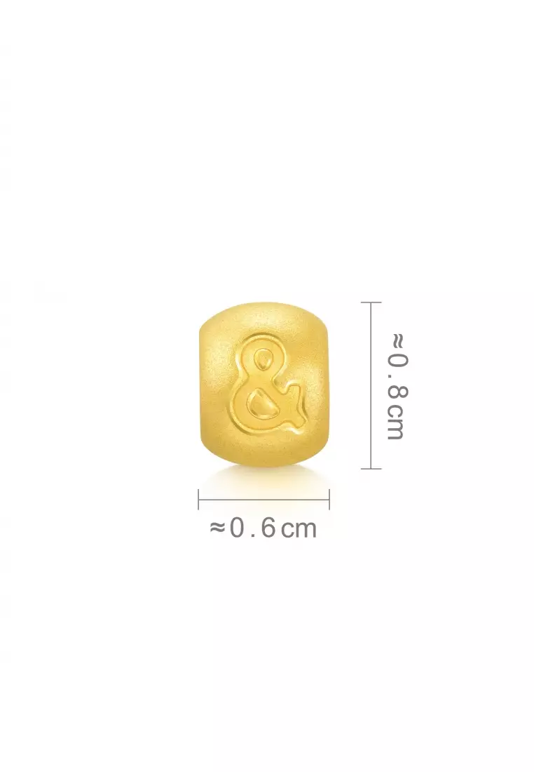 999 24K Solid Gold Letter & Charm  92920C (Bracelet not included)