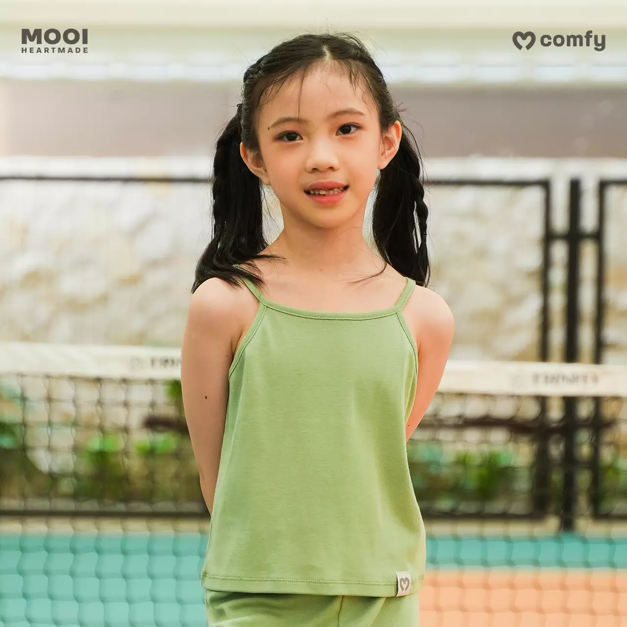 Mooi Atasan Anak Perempuan Comfy Tanktop - Pink Blossom