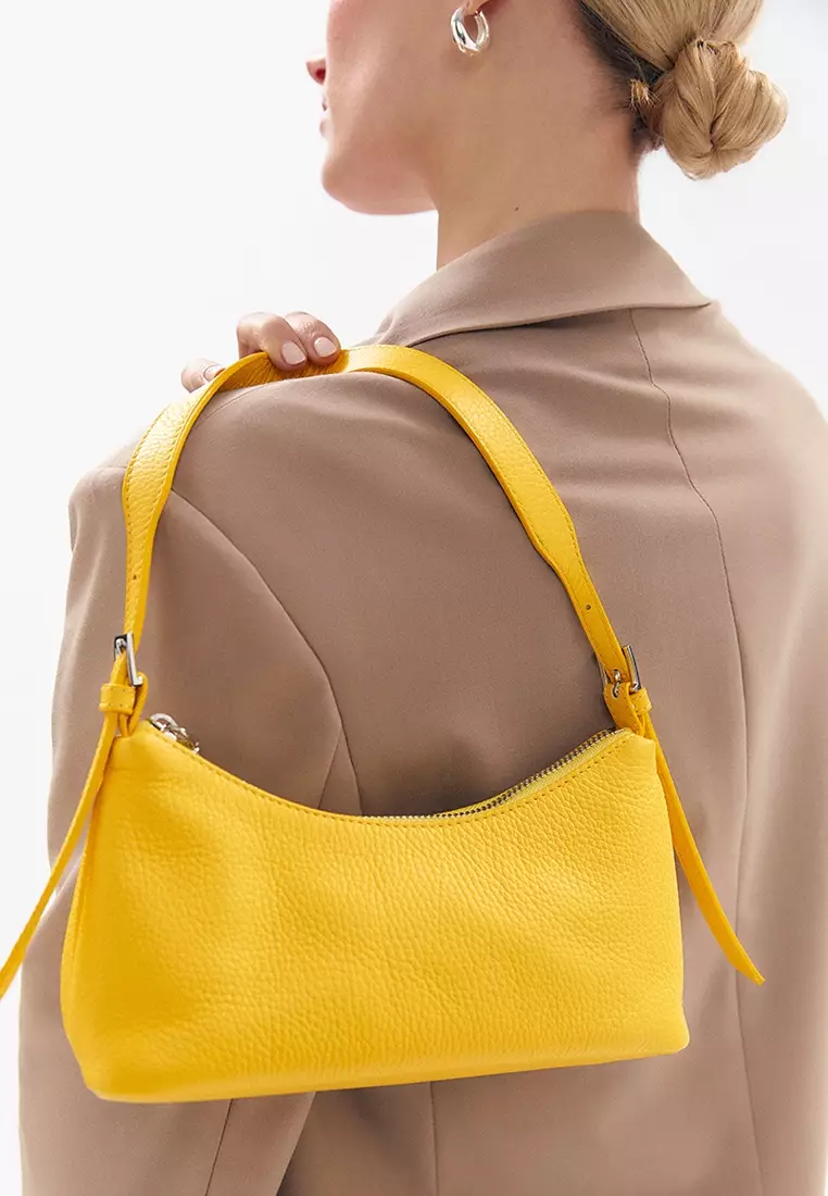 PEDRO Icon Leather Shoulder Bag - Yellow