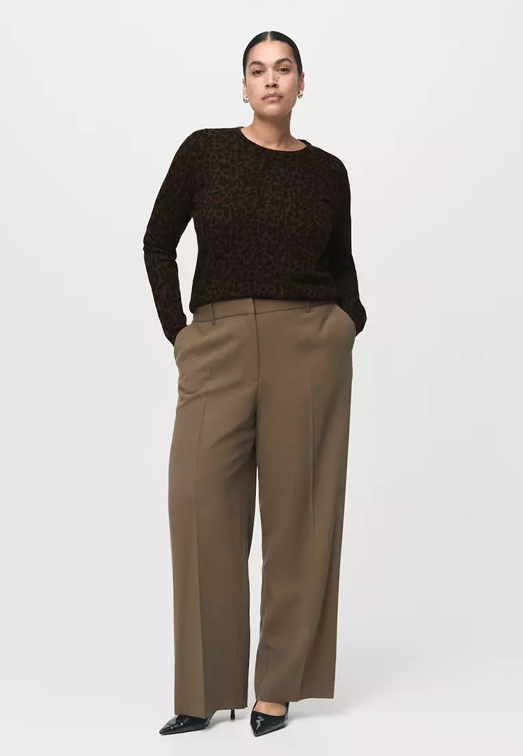 Ribbed Leopard-Print Sweater