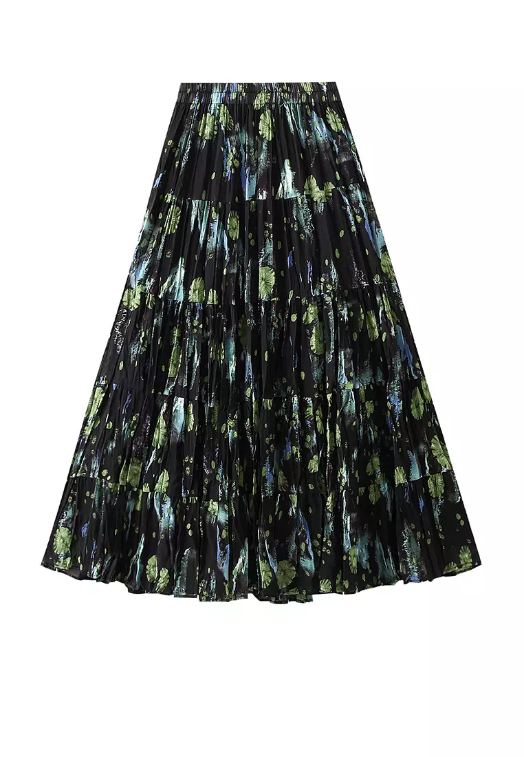 French Style Floral Chiffon A-line Skirt‌ AF-9908