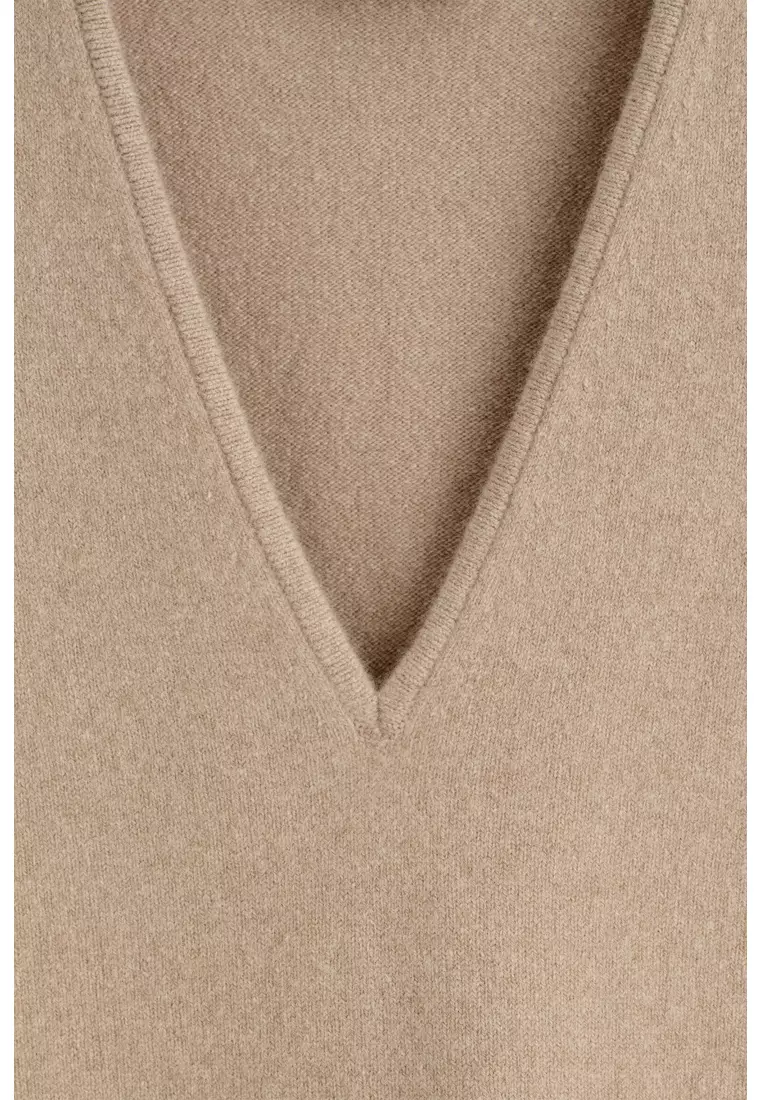 WOOL V-NECK TUNIC VEST