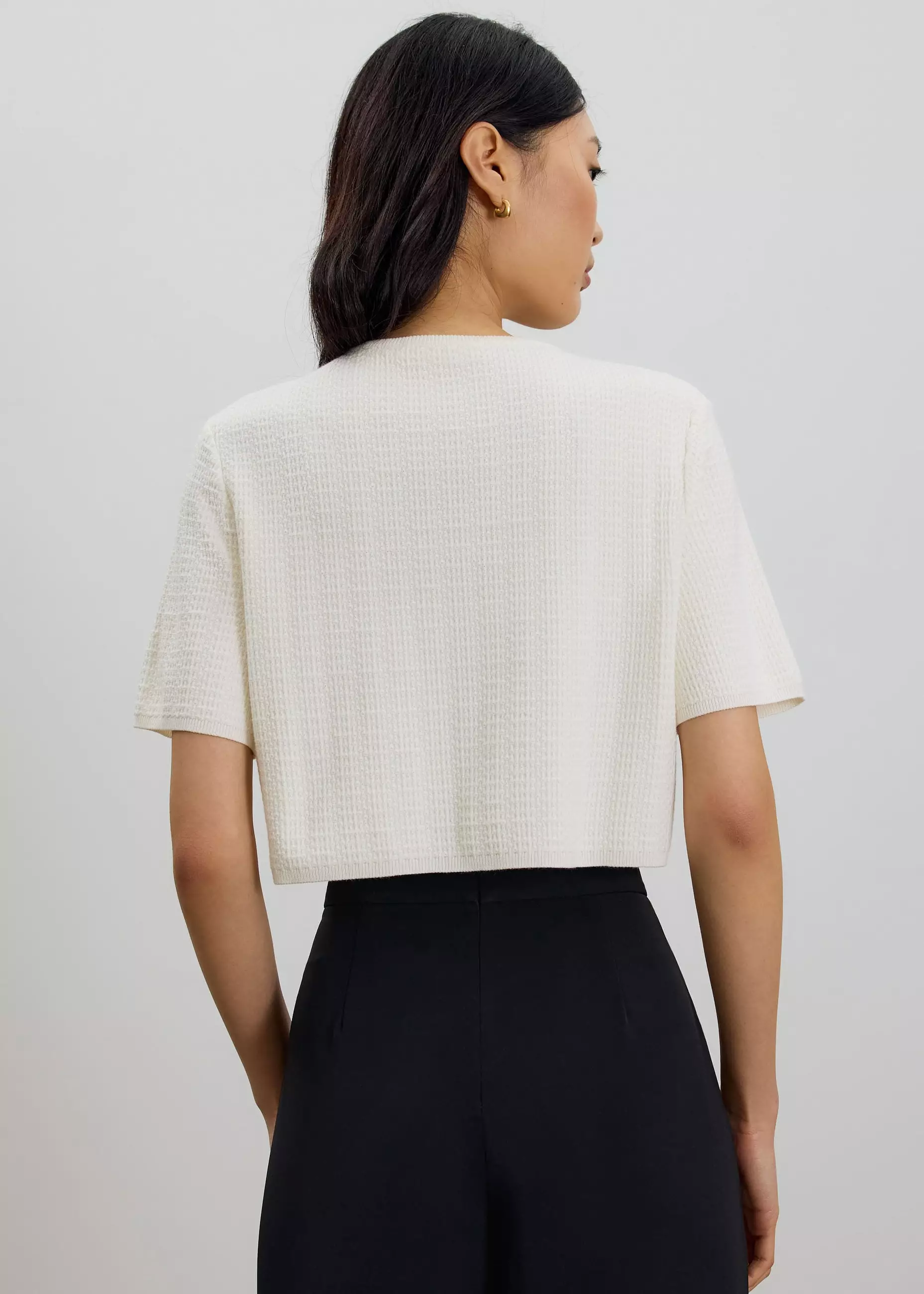 Atasan Wanita - Yoko Boxy Textured Knit Top
