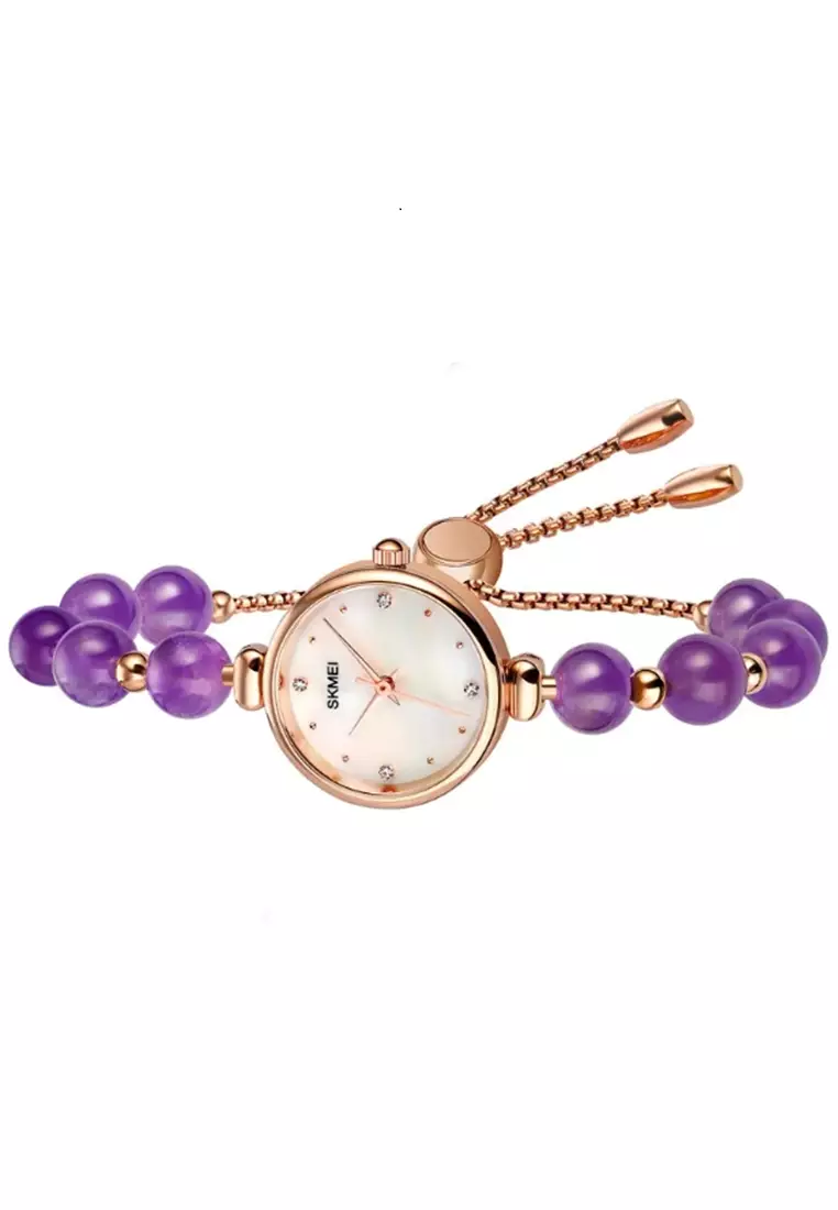 Jam Tangan Analog Wanita Waterproof Strap Tali Material Natural Stone DV56 ORIGINAL