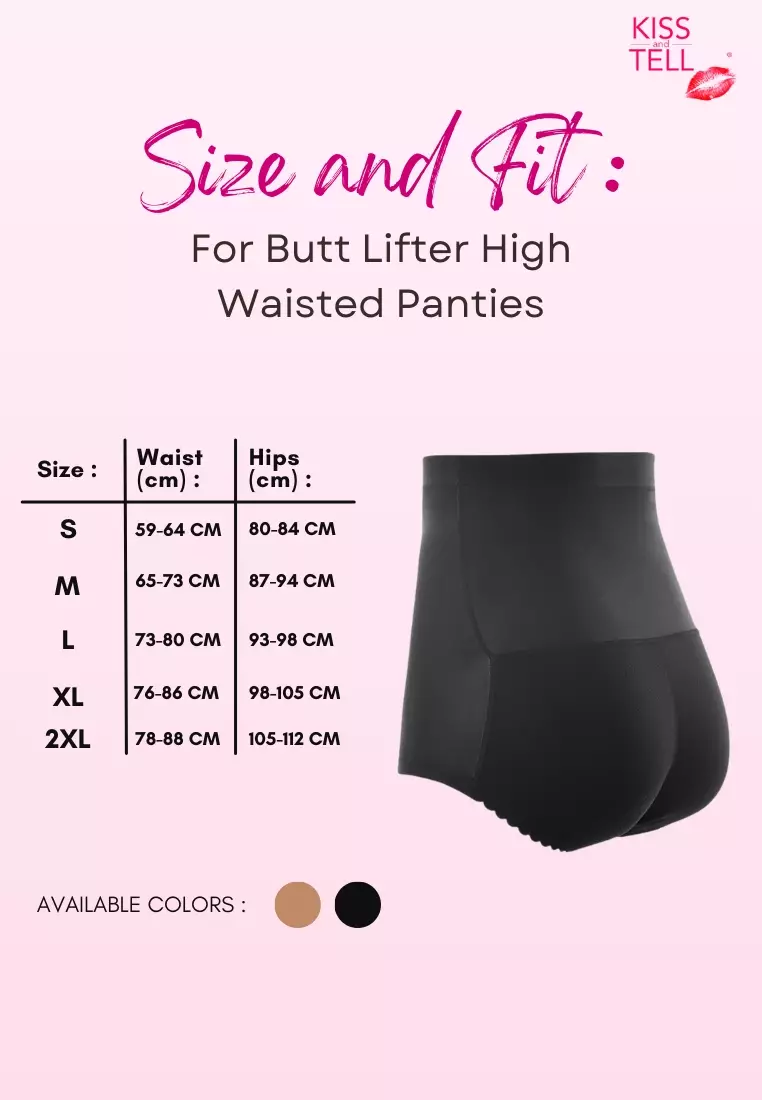 Karla Butt Lifter High Waisted Panties Seamless Padded Underwear Hip Pads Enhancer Panty in Black
