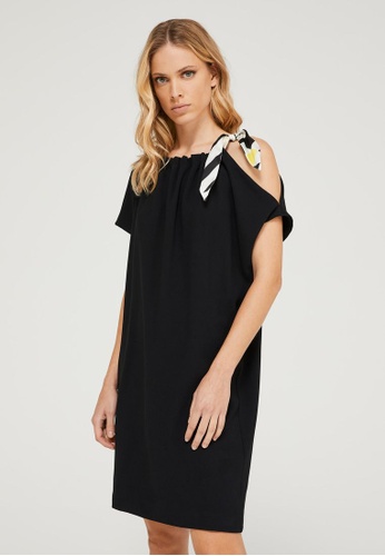 Sisley black Dress with Foulard 53B88AAD609660GS_1